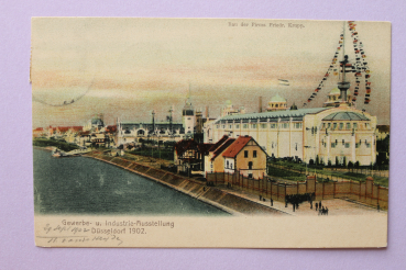 Ansichtskarte AK Düsseldorf 1902 Gewerbe Industrie Ausstellung Bau Firma Krupp Architektur NRW